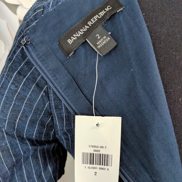 Banana Republic Cotton Pin-Striped Ruffle Dress - Picture 6 of 7